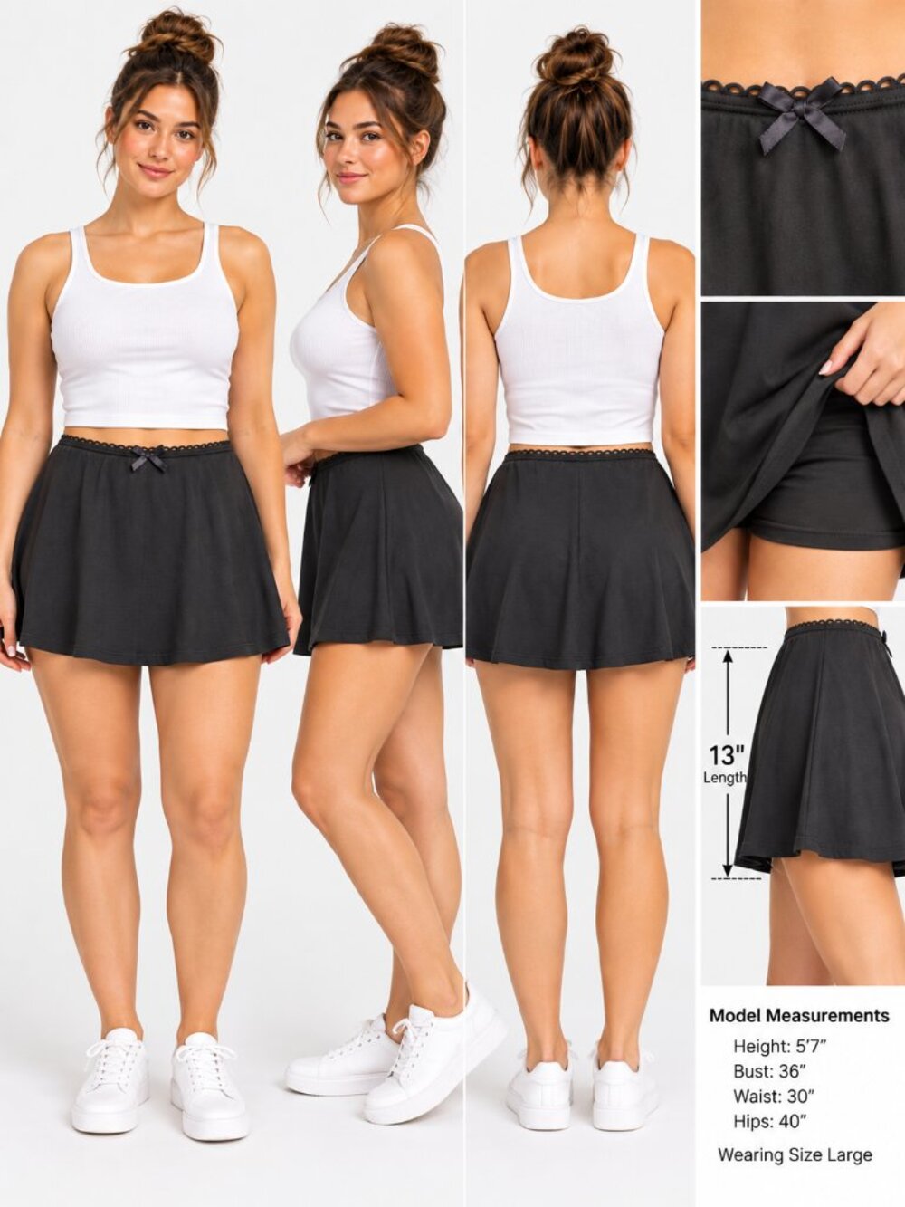 Wild Fable Circle Skort Pull On Bow Detail Size Large